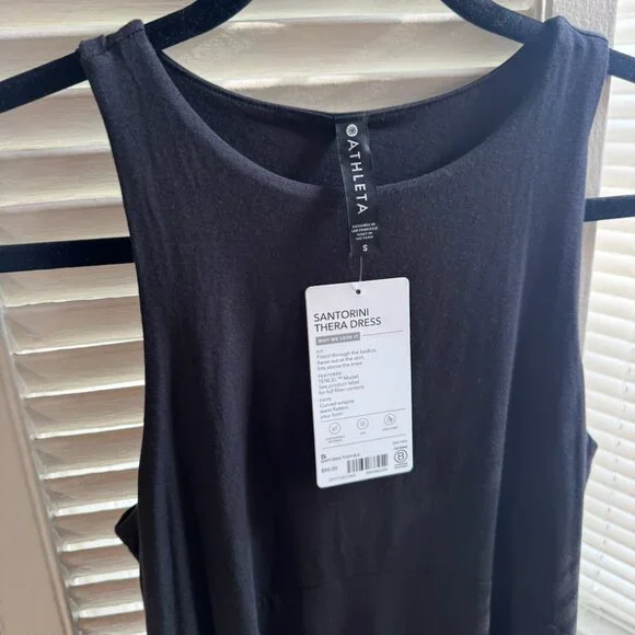 NWT Athleta Santorini Thera Dress, Black (S) - Picture 6 of 7
